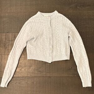 Aritzia Sunday best Cable Knit Cardigan Sweater - Light blue